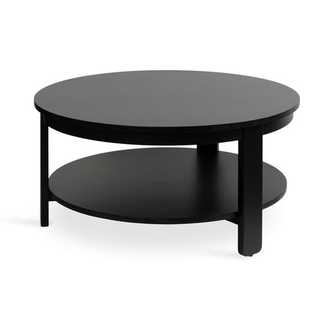 Buy Kate and Laurel Foxford Modern Tiered Round Coffee Table for Living Room Decor, 34x34x17, Black at Walmart.com Round Coffee Table Living Room, Household Accessories, Room Focal Point, Round Living Room, Black Coffee Table, Small Lamps, Round Wood Coffee Table, Display Area, Coffee Table Grey