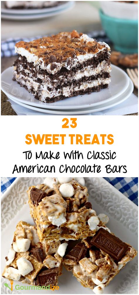 Things To Make With Hershey Bars, Dessert With Hershey Bars, Hersheys Chocolate Bar Recipes, Desserts Using Hershey Bars, Hershey Chocolate Recipes, Hershey Chocolate Bar Recipes, Hershey Bar Recipes, Hersheys Recipes, Sweet Treats To Make