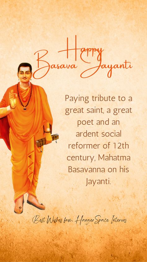 Happy Basava Jayanti to all :-) Paying tribute a great man who fought for an equal society in 12th century. His teaching and fighting spirit stands tall even today. #basavjayanti #happybasavajaynti #basavajayanti2022 #hangerspaceinteriors Shiv Basav Jayanti, Basava Jayanti Images, Basava Jayanti, Shiva Tandav, Frame Wallpaper, Great Man, Photo Frame Wallpaper, Corn Plant, Poetry Inspiration