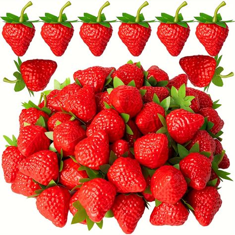 Faster shipping. Better service Fake Strawberries, Handbag Display, Vegetable Pictures, Strawberry Kitchen, Kitchen Party, Strawberry Decorations, Fake Fruit, Strawberry Party, Decor Photography