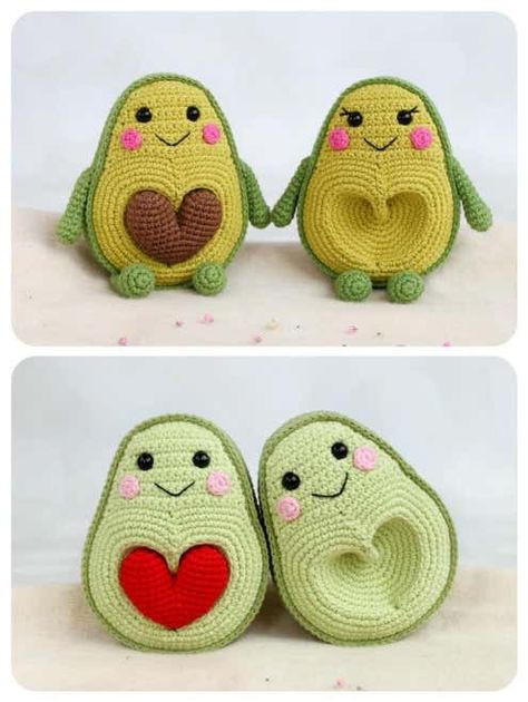 Aguacate Enamorado | PDF | Tejer | Tejidos Figurados Amigurumi Avocado, Wedding Crochet Patterns, Crochet Mushroom, Crochet Wedding, Crochet Food, Crochet Blog, Diy Crochet Projects, Love Crochet, Crochet Toys Patterns