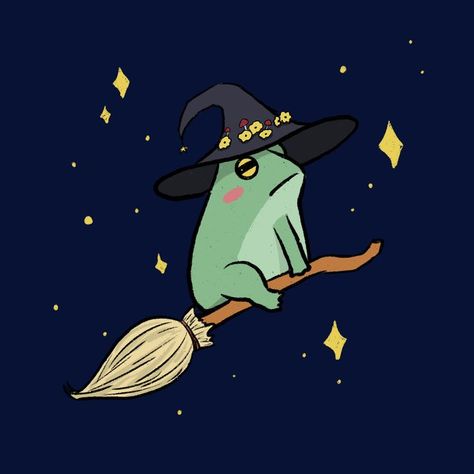 Witchy Frog, Frog Icon, Frog Stuff, Cartoon Bat, Inktober 2023, Frog Wallpaper, Frog Art, Commercial Art, Frog And Toad