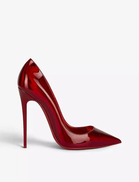 Loubuitton Heels, So Kate Louboutin, Glass Heels, Red Bottom Heels, Heels Aesthetic, Louboutin So Kate, Red Stilettos, Cinderella Shoes, Christian Louboutin So Kate