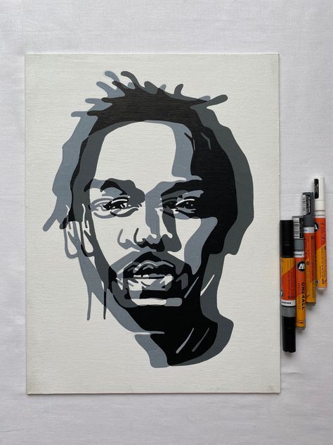 Glitch Portrait, Kendrick Lamar, Canvas Painting, Batman, Drawings, Canvas, Quick Saves