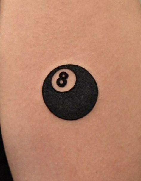 Eight Ball Tattoo, Eightball Tattoo, Small Mens Tattoos, Rare Tattoo, Stick Poke, Small Tattoos For Men, Circular Tattoo, Protection Sigils, Rare Tattoos