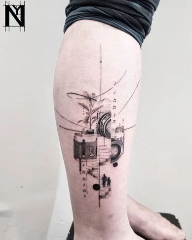 Photography Tattoo Ideas, Tat Sleeve, Drum Tattoo, Photographer Tattoo, Memento Mori Tattoo, Camera Tattoos, Earth Tattoo, Photography Tattoo, Mechanic Tattoo