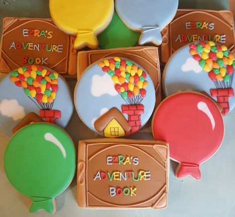 Pixar Up Party Decorations, Up Cookies Pixar, Up Theme Gift Ideas, Up Themed Party Pixar, Up Theme Desserts, Up Themed Desserts, Up Disney Gender Reveal, Pixar Up Nursery, Disney Up Birthday Cake