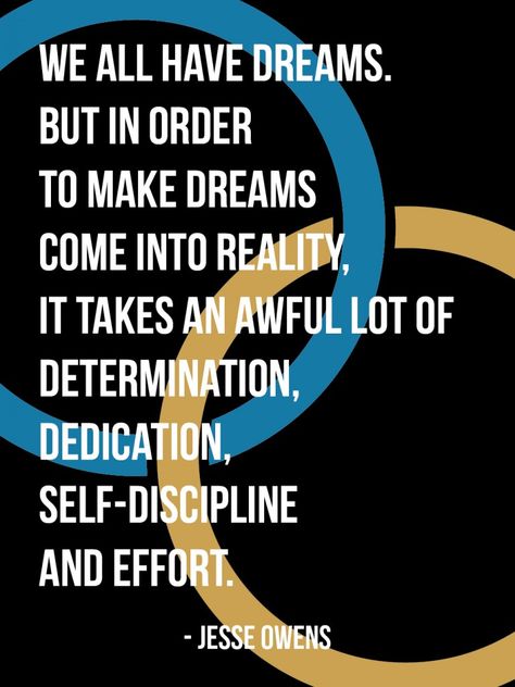 Quotes About The Olympics. QuotesGram Olympic Quotes, Quotes For Athletes, Motivational Quotes For Athletes, Athlete Quotes, Jesse Owens, Discipline Quotes, Classroom Quotes, Special Olympics, Olympic Athletes