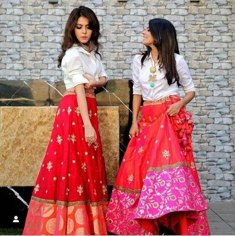 452bf208bf901322968557227b8f6efedesc34623180ri Skirt And White Shirt, Beautiful Lehenga, Brocade Skirt, Indian Outfits Lehenga, Lehnga Dress, Long Skirt Outfits, Indian Gowns Dresses, Girls Crop Tops, Designer Party Wear Dresses