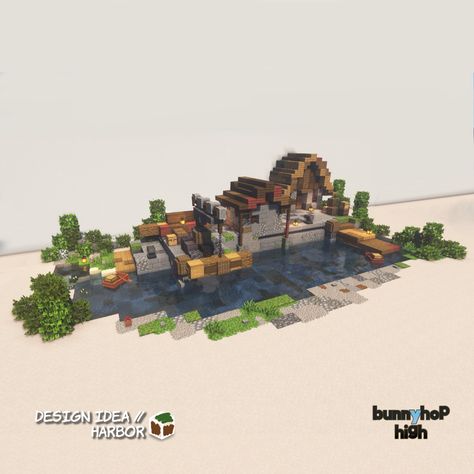 Minecraft Harbor, Minecraft Town, Minecraft Village, Flat World, Minecraft Construction, Minecraft Stuff, Pocket Edition, Minecraft Architecture, Minecraft Crafts