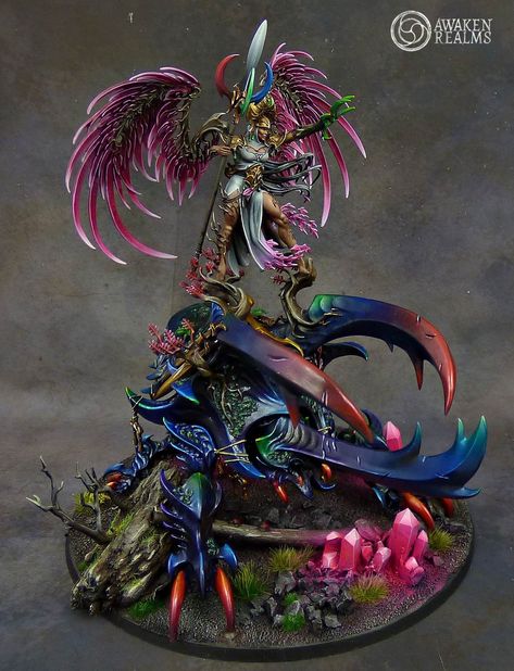 Age of Sigmar Sylvaneth Alarielle the Everqueen Warhammer Age Of Sigmar Miniatures, Warhammer Sylvaneth, Age Of Sigmar Armies, Warhammer Wood Elves, Wood Elves, Chaos Daemons, Miniatures Painting, D&d Minis, Warhammer Figures