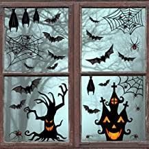 Amazon.com: Halloween Window Clings Halloween Window Display, Halloween Window Clings, Halloween Living Room, Inspirational Wall Decals, Halloween House Party, Halloween Window, Hanging Vines, Vine Wall, Pvc Wall