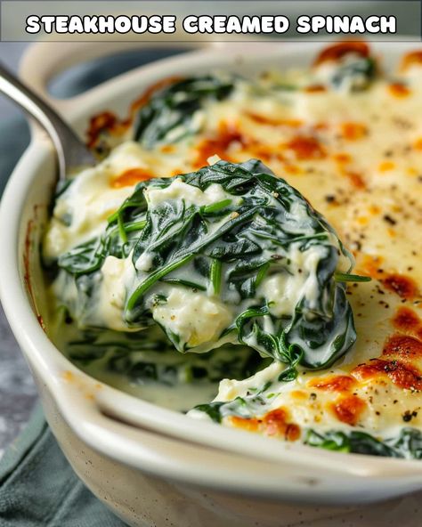 Decadent Creamed Spinach Recipe: A Steakhouse Classic Mortons Steakhouse Creamed Spinach, Martha Stewart Creamed Spinach, Chicken Sopas, Morton’s Creamed Spinach, Steakhouse Creamed Spinach Recipe, Chicken Macaroni Soup, Steakhouse Creamed Spinach, Blanched Spinach, Creamed Spinach Recipe