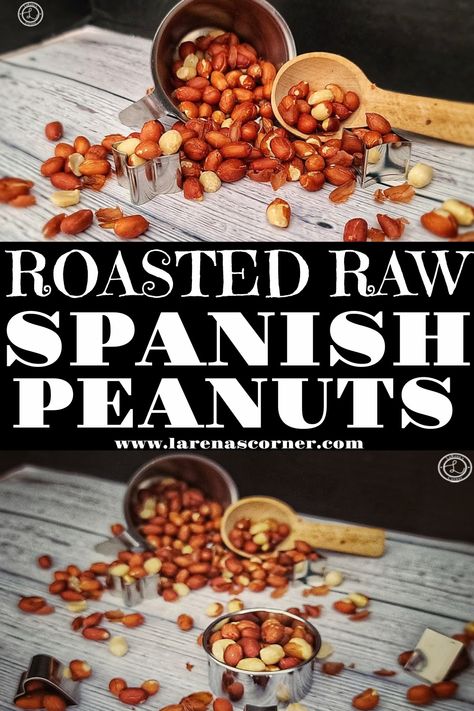 Roasted Raw Spanish Peanuts Recipe known as Red Skin Peanuts is a quick, easy, and healthy snack. Perfect for homemade peanut butter or candy. #superbowlsnacks #healthysnacks #rawpeanuts Raw Spanish Peanuts Recipes, Raw Peanuts Recipes, Heathy Snack, Party Bites, Raw Peanuts, Peanut Recipes, Nut Recipes, Roasted Nuts, Homemade Peanut Butter