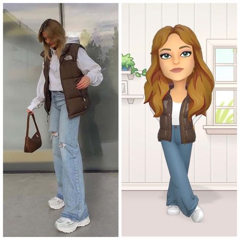 Bitmoji Cowgirl Outfits, Bitmoji Spring Outfits, Bitmoji Outfits Spring, Winter Bitmoji Outfits Snapchat, Aesthetic Snapchat Bitmoji Outfit, Cute Bitmoji Ideas, Snapchat Bitmoji Outfits Winter, Summer Bitmoji Outfits, Cute Bitmoji Outfits 2020