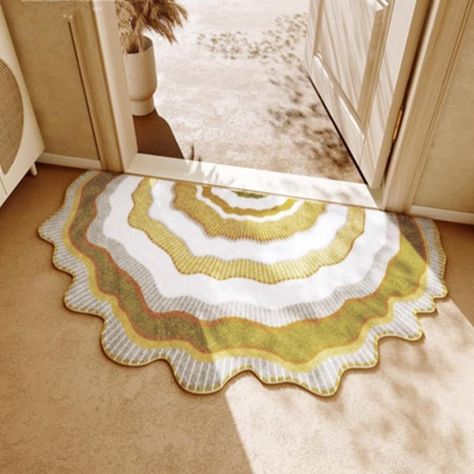 PRICES MAY VARY. Half Round Door Mat - this half round rug is made of polyester material,Imitation cashmere texture, smooth, soft, comfortable, not easy to shedding, water absorbent, non slip dot plastic bottom. Rug size 16x24inch(40x60cm), 20x31.5inch(50x80cm), 24x35inch(60x90cm). Retro irregular half round indoor entry rug door mat Boho Indoor Rug - Boho half circle small area rug, vintage irregular door mats, front door mat, back door mat, ent Back Door Mat, Door Mat Indoor, Small Area Rug, Front Door Mat, Minimalist Bedroom Design, Cozy Boho, Round Door, Front Door Mats, Back Door