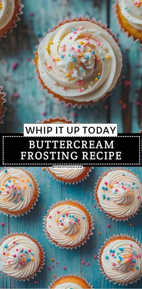 I love creating the perfect buttercream frosting to elevate any cupcake! With just a few simple ingredients, I can transform plain cupcakes into delightful treats that are not only beautiful but absolutely delicious. Join me in whipping up this easy buttercream frosting recipe that is sure to impress your friends and family! Homemade Cupcake Frosting Easy, Shortening Frosting Recipes, Frosting Ideas For Cupcakes, Homemade Frosting Easy, Cupcake Frosting Recipe, Easy Buttercream Frosting Recipe, Perfect Buttercream Frosting, Recipe For Cakes, Buttercream Frosting Recipe Easy