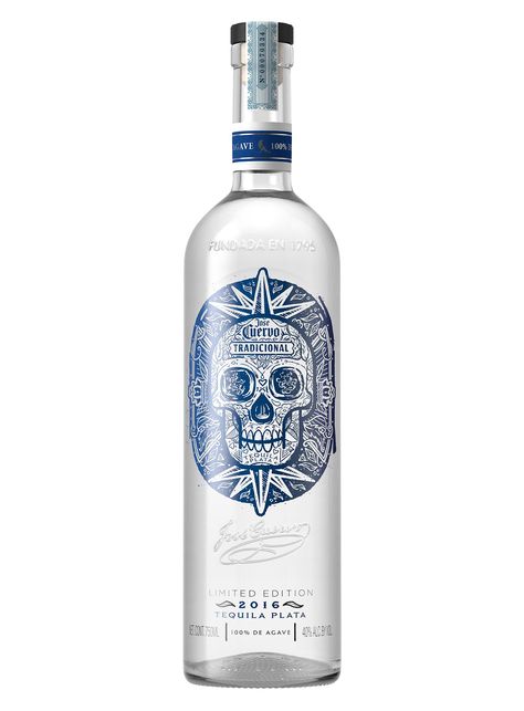 Jose Cuervo Tradicional Launches Limited Edition Day of the Dead Inspired Tequila Bottle Tequila Bottle Design, Tequila Branding Design, Mezcal Logo, Tequila Branding, Tequila Logo, Tequila Label, Mezcal Brands, Mezcal Tequila, Tequila Bottle