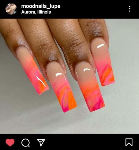 Vacation Nail Ideas Acrylic, Sunset Acrylic Nails, Acrylic Vacation Nails, Long Acrylic Nails Summer, Vacation Nails Long, Vacation Nails Acrylic, Energy Nails, Long Summer Nails, Vacation Nails Square