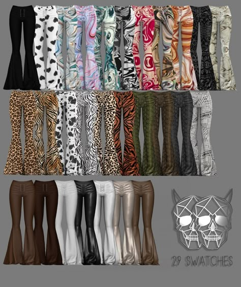 Wren Bell Pants - The Sims 4 Download - SimsFinds.com Sims 4 Lace Tank Top, Sims 4 Cc Goth Pants, Bell Bottoms Sims 4 Cc, Sims 4 Y2k Pants, Sims 4 Bell Bottoms, Sims4 Cc Clothing Female Pants, Sims 4 Female Pants Cc, Sims4 Pants Cc, Bottoms Sims 4 Cc