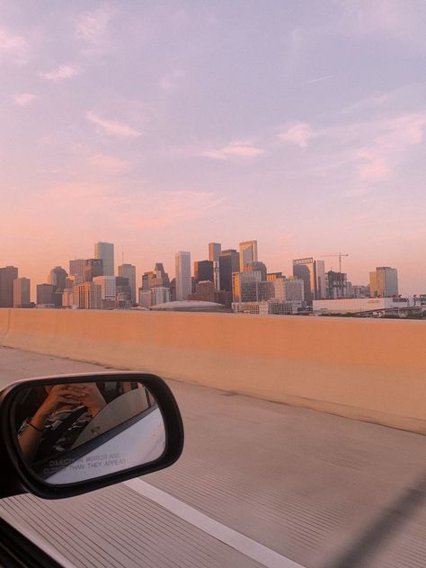 skyline, city, houston, city aesthetic, sky aesthetic, skyline aesthetic, summer, college, sorority, cotton candy, pink, soft girl, spring, road trip Calicore Aesthetic, Spring In The City Aesthetic, Houston Aesthetic Wallpaper, Spring City Aesthetic, Soft City Aesthetic, Houston City Aesthetic, Spring Aesthetic City, American Road Trip Aesthetic, American Summer Aesthetic