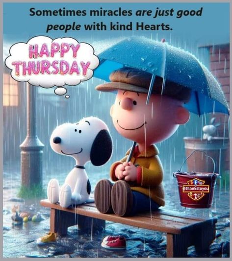 Rainy Thursday Quotes Good Morning, Rainy Thursday Mornings, Rainy Thursday, Thursday Blessings, Weekend Greetings, Peanut Gang, Good Morning Snoopy, Happy Thursday Quotes, Peanuts Charlie Brown Snoopy