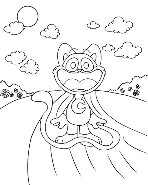 CatNap Coloring Pages Catnap Coloring Pages, Anime Places, Kid Coloring Page, Cartoons Characters, Free Printable Cards, Coloring Tips, Dog Day, Free Printable Worksheets, Cat Nap