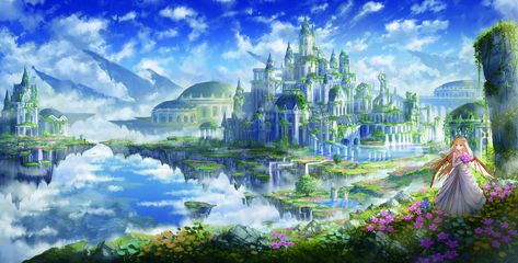 Anime Castle, Castle Anime, Sky Kingdom, Anime Island, Anime Kingdom, Castle Background, Island Wallpaper, Desktop Background Images, Floating City