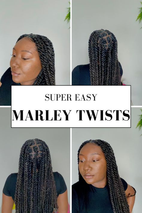 Marley twists on type 4B natural hair Diy Marley Twists, Type 4b Natural Hair, Large Marley Twists, Marley Hair Hairstyles, Type 4b Hair, Marley Twist Styles, 4b Hair Type, 4b Natural Hair, Marley Twist Hairstyles