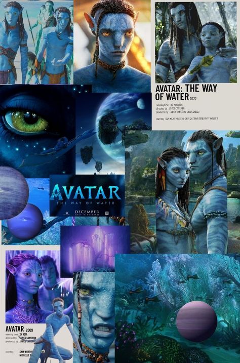 Avatar The Way Of Water Collage, Avatar Collage Wallpaper, Avatar Collage, Avatar Wallpaper, Aesthetic Avatar, Avatar Art, Avatar Girl, Avatar 1, Blue Avatar