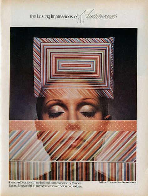 Missoni Pattern, Vintage Missoni, Bed And Bath, New Bed, Magazine Ad, Vintage Bed, On Film, Popular Culture, Dots Pattern