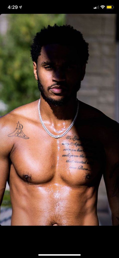 Trey Songz Gif, Trey Songz Wallpaper, Trey Songz Shirtless, Trey Songs, Black Hair Cuts, Chocolate Men, Men Inspiration, Art And Writing, Barbie Cartoon