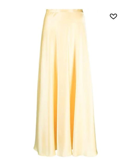 Yellow Denim Skirt, Modern Preppy Style, Flared Denim Skirt, Modest Clothes, Satin Maxi Skirt, Ralph Lauren Skirts, Yellow Maxi, Yellow Satin, Sunflower Yellow