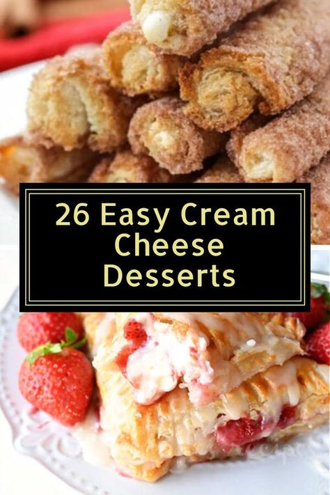 Enjoy 26 easy cream cheese desserts that bring the perfect balance of tangy and sweet in every bite. Whether you’re a fan of fluffy cheesecakes or decadent chocolate bars, this collection has something for everyone. These recipes use minimal ingredients but deliver maximum flavor, making them perfect for any skill level. Get ready to treat yourself with these simple, delicious cream cheese creations! Cream Cheese And Whipped Cream Desserts, Simple Cream Cheese Desserts, Sweet Cream Cheese Recipes, Desserts Using Cream Cheese, Baking With Cream Cheese, Easy Cream Cheese Desserts, Cream Cheese Candy, Desserts With Cream Cheese, Appetizer Desserts