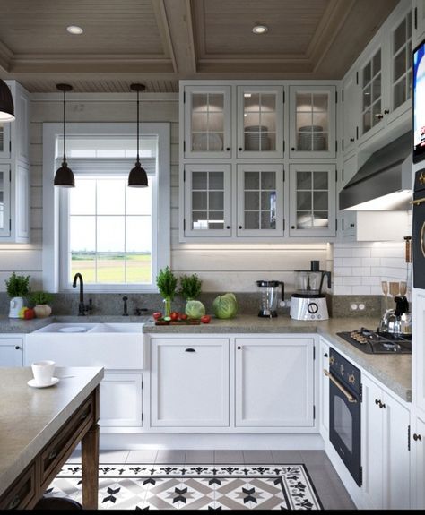 2 Provence Style Apartment Designs With Floor Plans Provence Interior, Provence Kitchen, Traditional Kitchen Cabinets, Small Apartment Kitchen, Traditional Kitchen Design, Kitchen Decor Apartment, Provence Style, New Kitchen Cabinets, Kitchen Table Decor