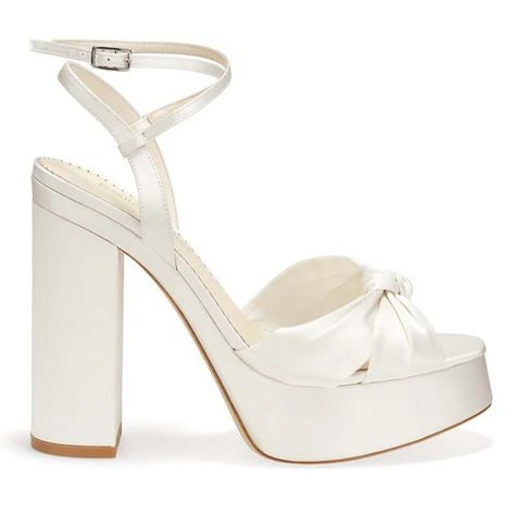 Known as the 'prettiest 12-hour shoes,' Bella Belle bridal shoes are renowned as comfy, exquisite, Instagram-ready shoes. ❥ Shop our wedding shoe collection. Ivory Heels Wedding, Satin Wedding Shoes, Block Heel Platform Sandals, Ivory Heels, Perfect Wedding Shoes, Pointy Toe Heels, Ankle Strap Block Heel, Bridal Sandals, Bridal Heels