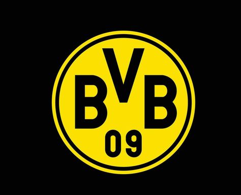 Borussia Dortmund Verein Logo Symbol Fußball Bundesliga Deutschland abstrakt Design Vektor Illustration mit schwarz Hintergrund Bvb Logo, Dortmund Logo, Logo Symbol, Borussia Dortmund, Collage, Pins, Design, Logos