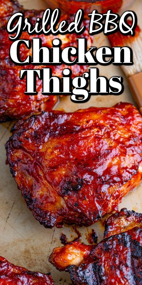 Chicken Thigh Grill Recipes, Grill Mad, Barbecue Chicken Thighs, Bbq Grilled Chicken Recipes, Cook Ham, Baked Brisket, Bbq Chicken Marinade, Brined Chicken, Best Bbq Chicken