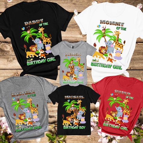 Birthday Family Shirts, Baby Shower Shirts, Zoo Birthday, Family Birthday Shirts, Personalized Birthday Shirts, Safari Shirt, Disneyland Shirts, Jungle Birthday, First Birthday Shirts