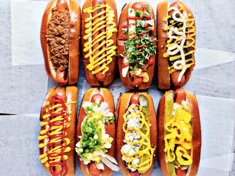 See which restaurants the magazine has chosen for places you can grab a meal that wont drain your bank account. Dc Food, Gourmet Hot Dogs, Hot Dog Toppings, Burger Dogs, Recipes Sausage, Hot Dog Recipes, Simply Delicious, Chapati, Cheap Eats