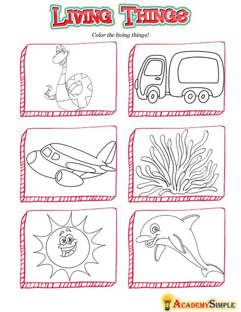 Living Things Worksheet Kindergarten, Science Living Things, Characteristics Of Living Things, Worksheet Kindergarten, Animals And Plants, Letter Worksheets, Learning Science, Living Things, Kindergarten Worksheets