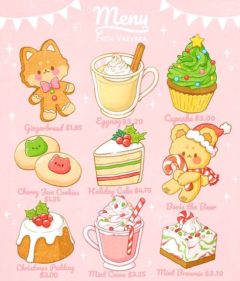 Faith Varvara, Chibi Food, Food Doodles, 귀여운 음식 그림, Food Drawings, Food Illustration Art, Cute Food Drawings, Cute Food Art, Cute Animal Drawings Kawaii