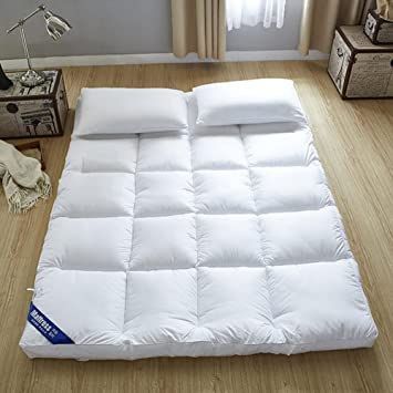 XYSQ Hotel Thicken Feather Velvet Mattress Foldable Tatami Single Double Mattresses Cotton Sleep Mattress for Travel Camping Boys Girls (Color : White, Size : 150x200cm/59x79inch) Pink Bed Sheets, Japanese Futon Mattress, Japanese Floor Mattress, Convertible Bed, Japanese Futon, Foldable Mattress, Foldable Bed, Full Size Mattress, Mattress On Floor