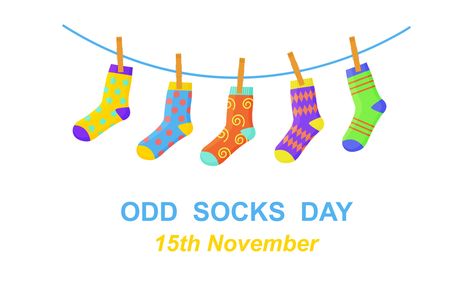 Download the Odd socks day banner. Different colorful odd socks hanging on the rope 5241686 royalty-free Vector from Vecteezy for your project and explore over a million other vectors, icons and clipart graphics! Odd Socks Day, Odd Socks, Funky Socks, Crazy Socks, Banner Design, Vector Art, Vector Free, Royalty, Royalty Free