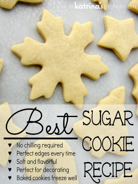 Best Sugar Cookie Recipe | In Katrina's Kitchen Best Sugar Cookie, Kek Lapis, Perfect Sugar Cookies, Best Sugar Cookie Recipe, Torte Cupcake, Sugar Cookie Recipe, Best Sugar Cookies, Xmas Cookies, Köstliche Desserts