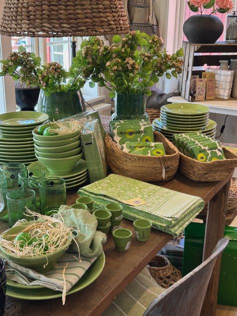 #green #greenaesthetics #porcelain #crockery #kitchendecor #kitchenutensils Green Kitchen Supplies, Green Utensils, Green Kitchen Utensils, Kitchen Color Themes, Porcelain Crockery, Green Porcelain, Ideal House, Yellow Kitchen, Red Kitchen