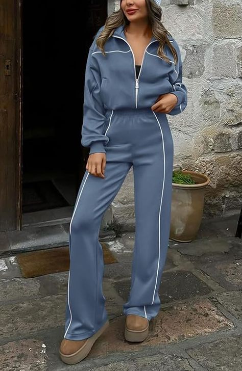 Stay cozy and stylish with this chic two-piece tracksuit, perfect for the fall season. Designed for comfort and versatility, it's ideal for lounging or casual outings.

Click to shop and upgrade your fall wardrobe! 🛒 #FallFashion #TracksuitStyle #CozyComfort Outfits Jogger, Long Pants Outfit, Jogger Pants Outfit, Comfy Sets, Sweatsuit Set, Zip Up Sweatshirt, Pants Outfits, Stay Cozy, Fall 2024