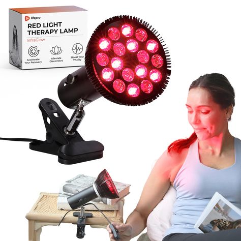 PRICES MAY VARY. RELIEVE YOUR JOINT & MUSCLE PAIN - The 660nm Infrared light therapy for pain, emitted by 9 of the 18 InfraGlow LEDs, digs deep into tissues & organs to help with inflammation & the natural repairing of your cells. HELP YOUR SKIN & TISSUES MAINTAIN STRENGTH & WELLNESS - The 850nm redlight-therapy device quickly and effectively gets absorbed by your skin, providing help with visible wrinkles & fine lines. GET BETTER SLEEP & IMPROVE YOUR MOOD - The LED healing lights of the red lam Help With Inflammation, Workout Post, Red Light Bulbs, Infrared Light Therapy, Light Therapy Lamp, Chronic Pain Relief, Therapy Lamp, Red Lamp, Healing Light