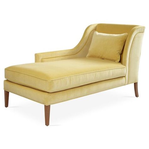 Chaise Lounges | One Kings Lane Wingback Accent Chair, Furniture Chairs, Linen Sofa, Canary Yellow, Velvet Upholstery, Velvet Sofa, Stylish Home, Daybed, One Kings Lane