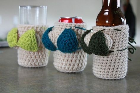 crochet stash Crochet Beer Coozie, Beer Cozies, Crochet Koozie, Crochet Mug Cozy, Crochet Coffee Cozy, Crochet Cup Cozy, Crochet Cozy, Yarn Projects, Crochet Coasters